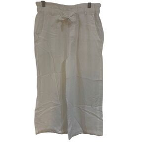 Cloth & stone white Tie waist raw hem wide leg size Small